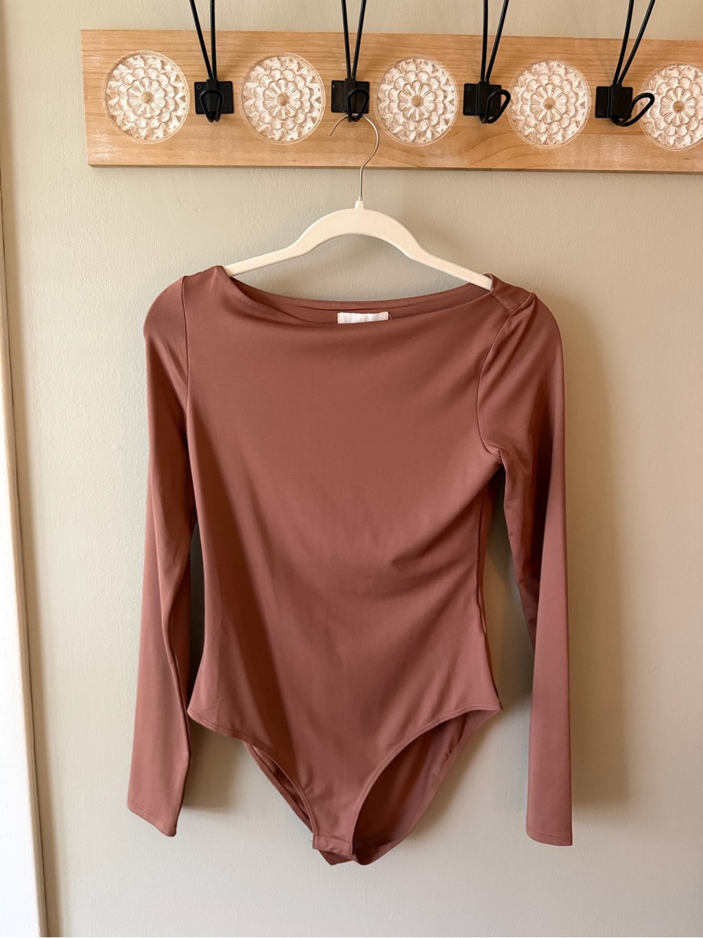 Long-Sleeve Scoop Neck Bodysuit